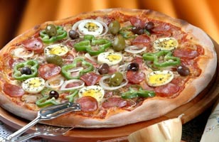 Rs. 36 to avail a buy 1 get 1 offer on veg or non veg pizza at Land Mark Bakery