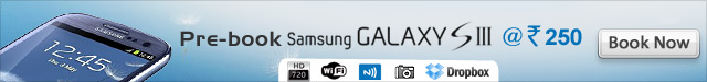 Pre-book Samsung Galaxy S III @ Rs. 250
