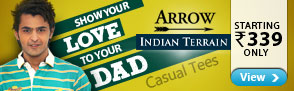 Tshirts by Arrow, Indian Terrain and more Starting Rs.339 Only