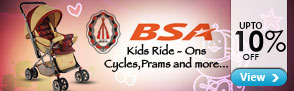 Upto 10% off on BSA Kids Cycles and Prams