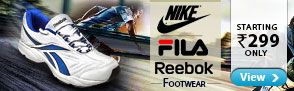 Footwear from Nike, Rbk & Fila Starting Rs.299