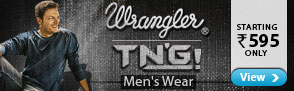 Men apparel from Wrangler & TNG starting at Rs.595 only
