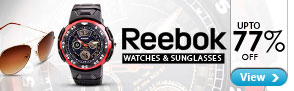 Upto 77% off on Reebok Sunglasses and Watches