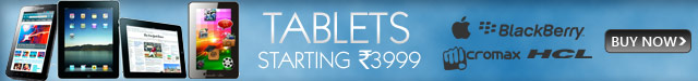 Tablets starting@ Rs.3999;Apple, Blackberry, HCL, Micromax