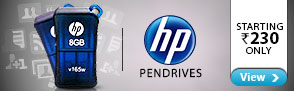 Pendrives by HP starting Rs.230 Only