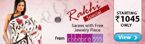 Rakhi Special Sarees with free jewellery Piece Chhabra 555 starting Rs.1045 Only
