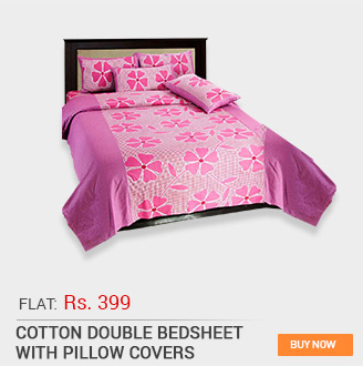 Cotton Double Bedsheet with Pillow Covers