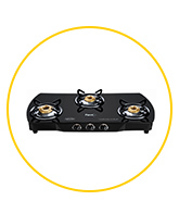 Pigeon Brass 3 Burner Glass Top