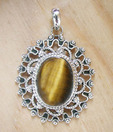 Designer Silver Inc. Silver & Tiger Eye Pendant