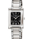 Casio Stylish Black Dial Steel Watch