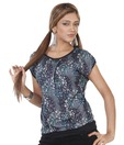 Raindrops Black-Multicolour Printed Top