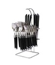 Elegante Classic Black Cutlery Set - 25 Pcs