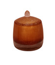 Plumeria  Bronze Finish Cotton Swab Container