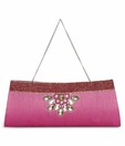 Aarna Craft Pink Drop Stone & Bead Clutch