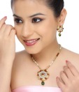 Kshitij Attractive Emerald Necklace Set
