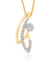 Gili Abstract Design Diamond  Studded Gold Pendant