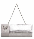 Aarna Craft Trendy Silver Croc Print Clutch