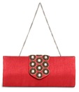 Aarna Craft Red Designer Flap Clutch