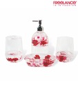 Freelance Plum Blossom Red & White Bathroom Set