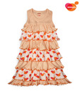 Unamia Cream & Orange Designer Dress For Kids