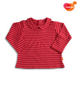 Unamia Red & Fuschia Pink Striped Top For Kids
