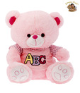 Dimpy Stuff Large Pink ABC T-Shirt Bear Soft Toy-45 cm