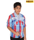 Pokins Blue & Red Stylish Shirt For Kids
