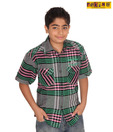 Pokins Go Green Checkered Shirt For Kids
