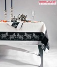 Freelance Black & White Beautiful Leaf Print Verona Table Cover