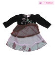Isabelle Black & Light Purple Beaded Frock For Kids