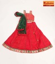 Exclusive from Jaipur Red and Green Ghagra Choli For Kids