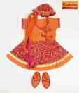Exclusive from Jaipur Red & Orange Ghagra choli set For Kids