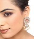 Kshitij White & Pink Floral Earrings