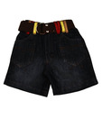 Little Kangaroos Black Denim Shorts For Kids