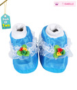 Isabelle Aqua Blue Infant Booties For Kids