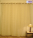 ARIANA Flower Blocks Cream Sheer Window Curtains