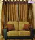 ARIANA Sapphire Golden Window Curtains