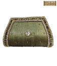 Moksh Green Crystal & Bead Clutch