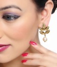 Agastya Golden Leaf Earrings