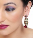 Agastya Red Pearl Drum Earrings