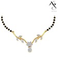 Ag Real Diamond Exquisite Floral Mangalsutra
