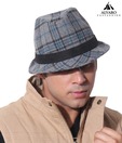 Alvaro Splendid Grey & Blue Checkered Print Hat