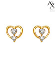 Ag Real Diamond Heart Shape Fancy Earrings