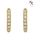 Ag Real Diamond Fashion Hoop Shape Earrings