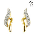Ag Real Diamond Eight Stones Fancy Shape Earrings