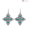 Art Mannia Blue & Silver Floral Earrings