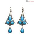 Art Mannia Bell Shape Blue Stone Earrings