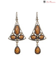 Art Mannia Bell Shape Mustard Stone Earrings
