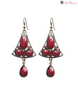 Art Mannia Bell Shape Red Stone Earrings