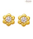 Avsar Gold & Diamond Rose Shape Earrings